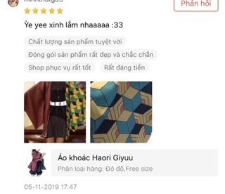 Áo khoác Haori Giyuu
