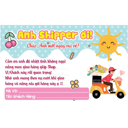 (DECAL THANKS SHIPPER ) combo 100 Tem dán cảm ơn shipper, NHÃN CÁM ƠN SHIPPER-M5