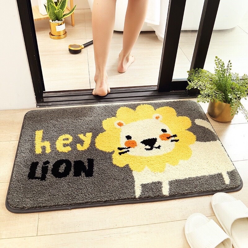 THẢM LAU CHÂN, THẢM CHÙI CHÂN LÔNG CỪU ĐẾ CAO SU CHỐNG TRƠN TRƯỢT, SIÊU THẤM CAO CẤP 40x60CM