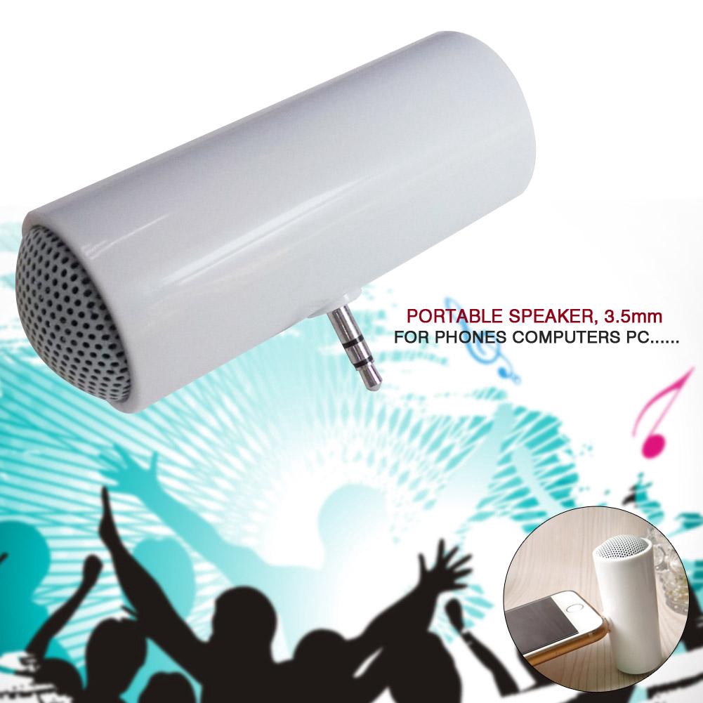 Mini Portable Cylinder Round Stereo 3.5mm Speaker For IPhone IPod Laptops