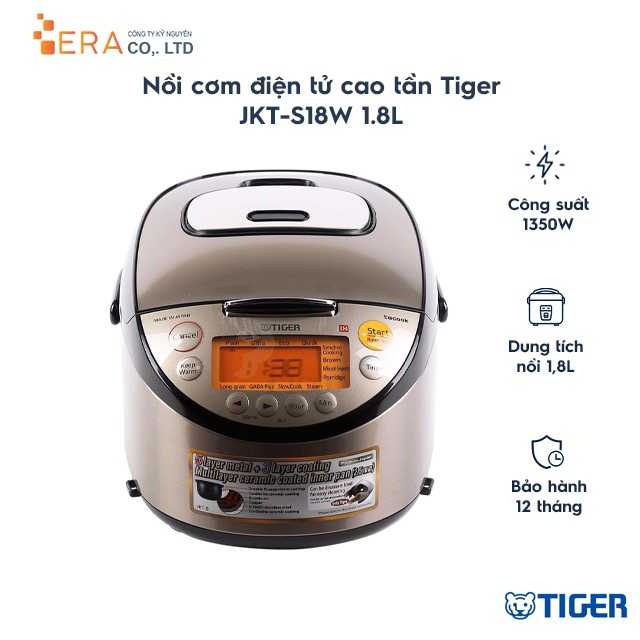 Nồi cơm điện tử cao tần Tiger JKT-S18W dung tích 1.8L
