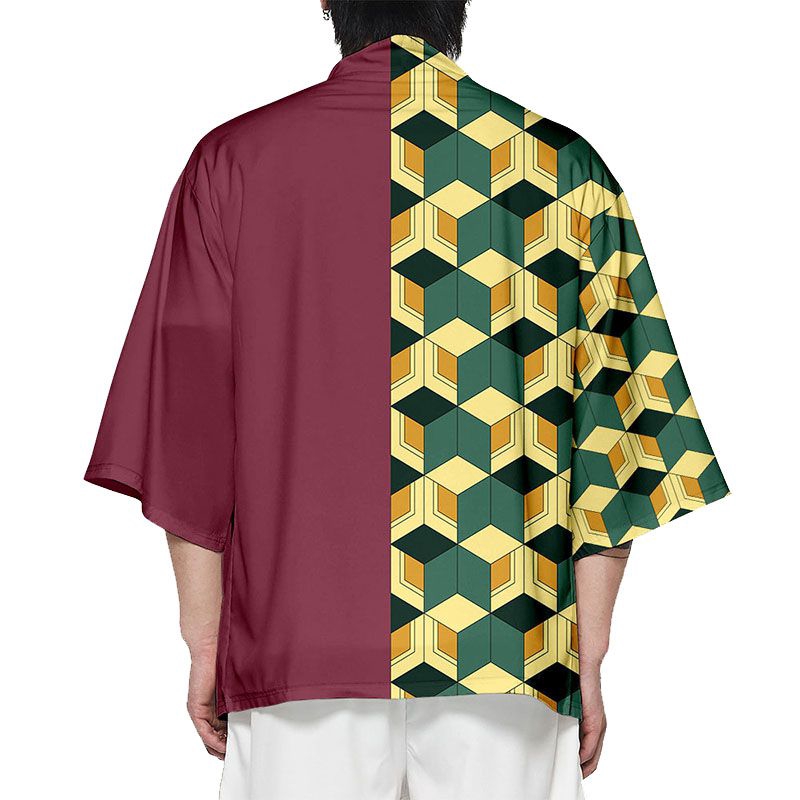 Áo khoác haori dáng rộng hóa trang nhân vật Tomioka Giyuu trong anime Kimetsu no Yaiba phong cách Nhật Bản