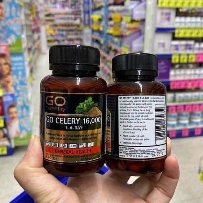Viên phòng và hỗ trợ Gout giảm sưng đau do gút - Go Healthy Go Celery 16000 (60 Viên)