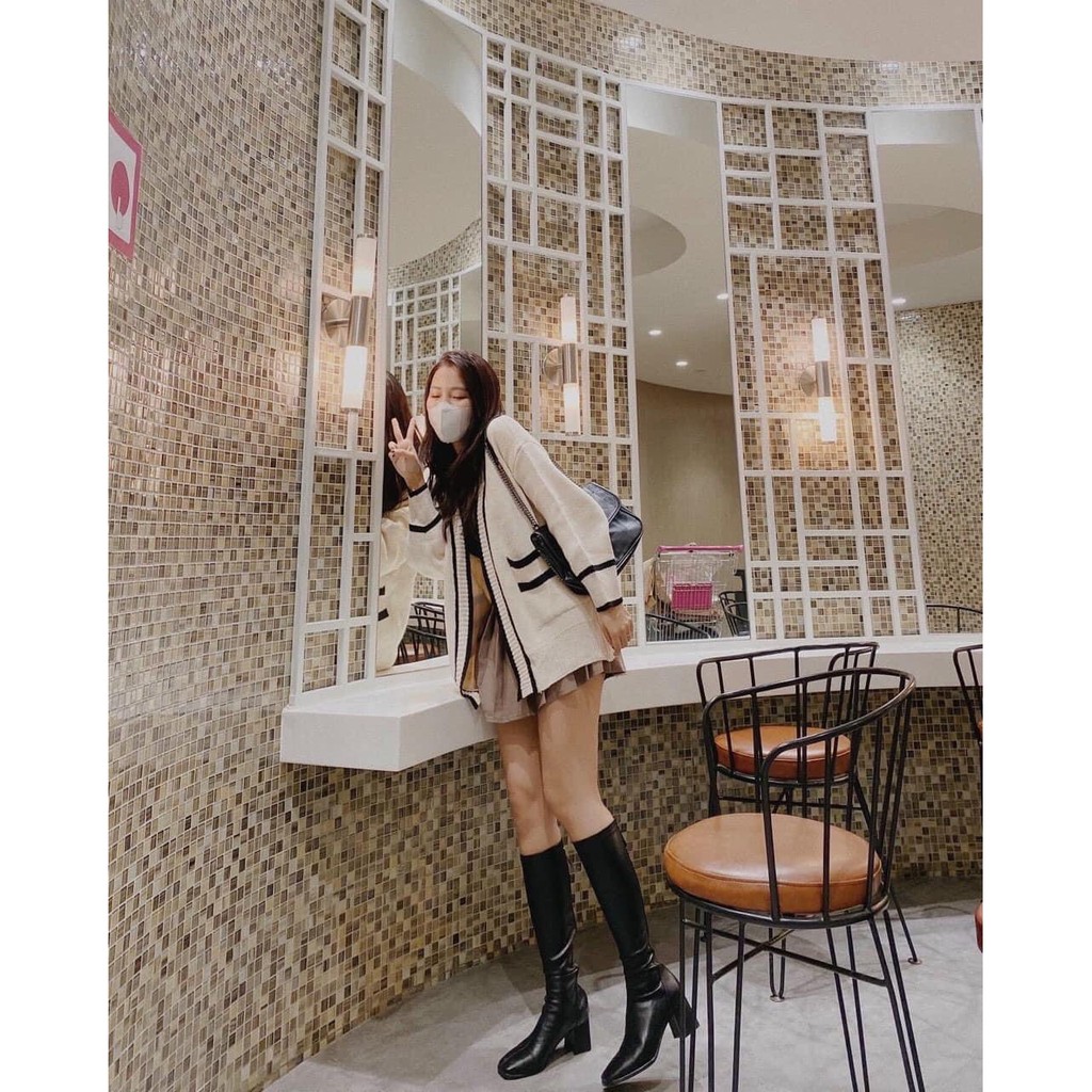 [Ảnh thật/Video] Áo khoác cadigan len form rộng viền 2 màu ulzzang - Áo cardigan Quảng Châu