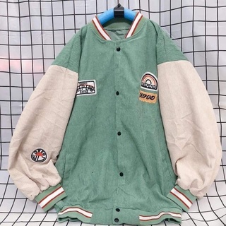 áo khoác nhung kiểu bomber thêu cầu vòng