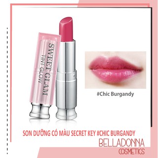 Son dưỡng màu rượu vang Secret Key Sweet Glam Tint Glow Chic Burgandy 3.5g