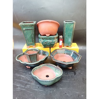 Bộ 5: Combo 8 chậu trồng bonsai/cây cảnh mini / sen đá