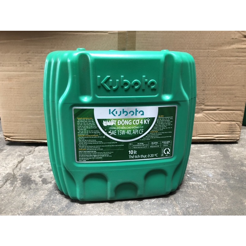 Dầu nhớt động cơ 4 kỳ SAE 15w40 KUBOTA can 10l chuyên cho máy nông nghiệp