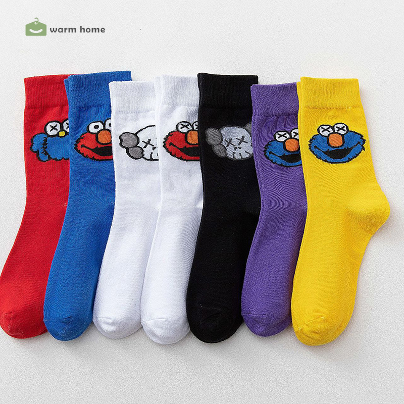 【YKN】 KAWS Vớ Cotton Họa Tiết Hoạt Hình Dễ Thương Dành Cho Nam Và Nữ