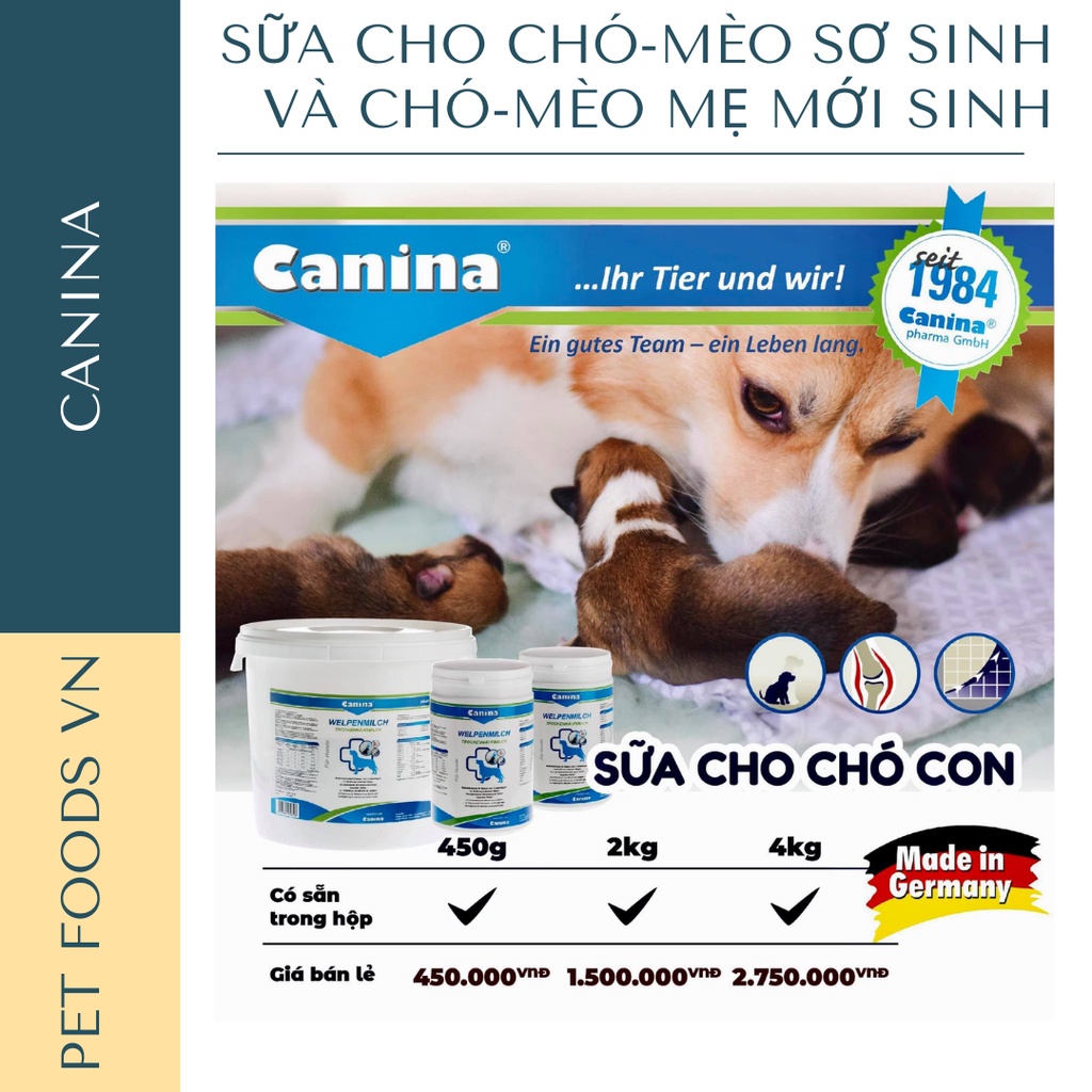 Sữa bột cho Chó Con và Mèo Con CANINA 2kg