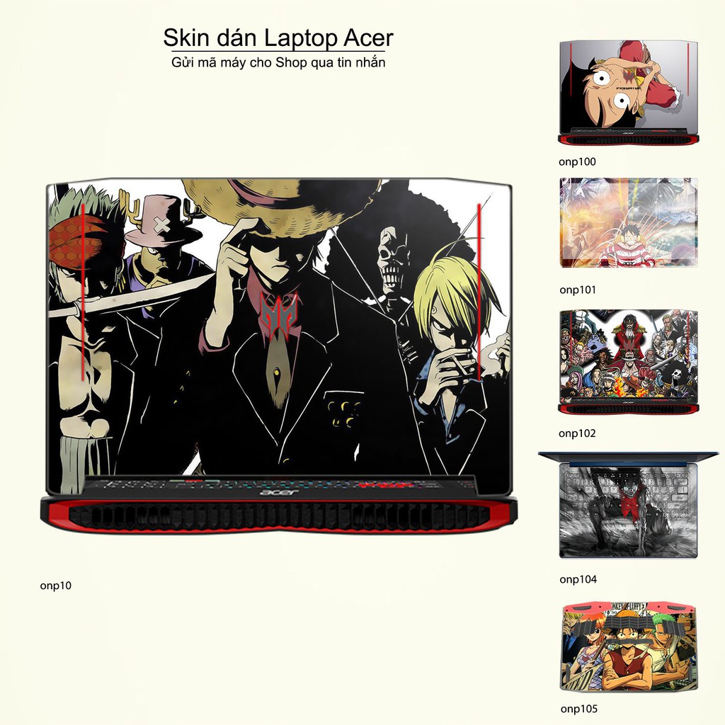 Skin dán Laptop Acer in hình One Piece nhiều mẫu 10 (inbox mã máy cho Shop)