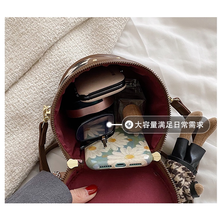 Túi Trống Đeo Chéo Kèm Móc Khoá Thỏ Họa Tiết Kẻ Sọc  Thời Trang Cho Nữ