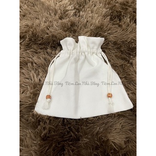 TÚI RÚT CANVAS VẢY DÀY CÓ BÈO SIZE 15x18cm