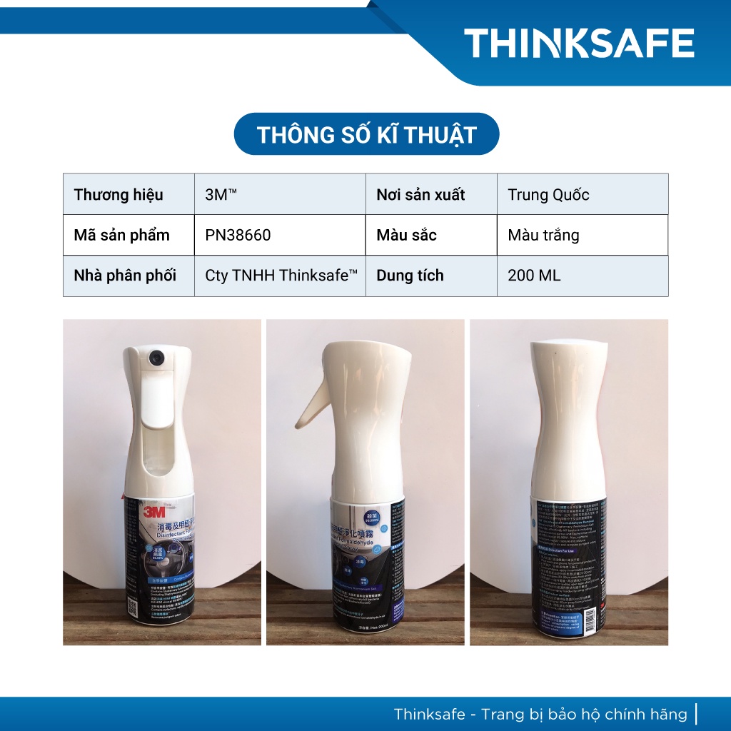 Chai xịt khử mùi không khí 3M PN 38660 200ML dùng cho ô tô, văn phòng - Thinksafe