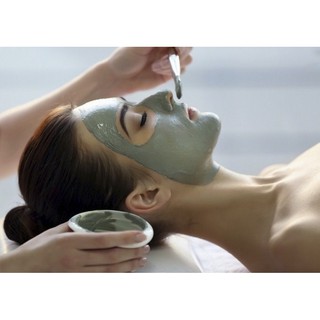 Tranh dán tường 3D SPA đắp mặt - tranh trang trí quán spa -  vải lụa phủ kim sa (Kích thước theo yêu cầu)