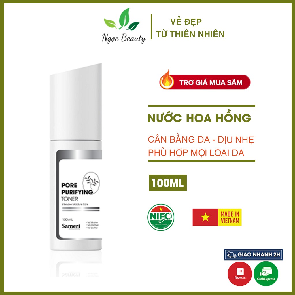 Nước hoa hồng Sameri 100ml cân bằng da, dịu nhẹ, phù hợp cho mọi loại da - Ngọc Beauty