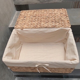 Khay lục bình có nắp  đựng đồ đa năng 3 size, picnic