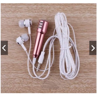 Micro mini kèm tai nghe hát karaoke cho điện thoại / máy tính