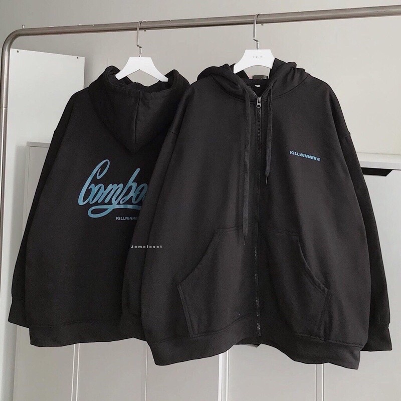 Áo Hoodie Zip Combosure Form Unisex Nón 2 Lớp Trùm Đầu