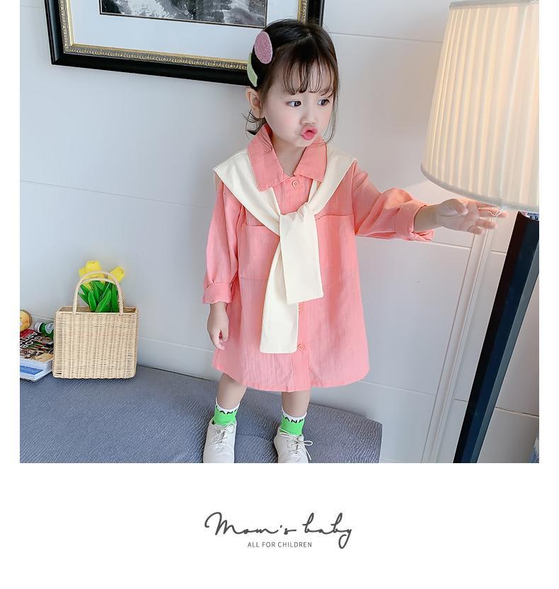 Áo sơ mi dáng rộng dài tay thời trang xuân thu phong cách Hàn Quốc cho bé gái