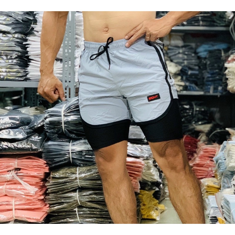 [sale sốc] quần short gym 2 lớp ECHT form ngắn trên đùi cực chất.