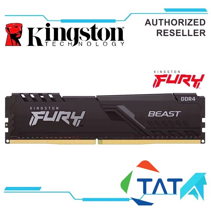 Ram Desktop Kingston Fury Beast 8GB DDR4 3200MHz (KF432C16BB/8)