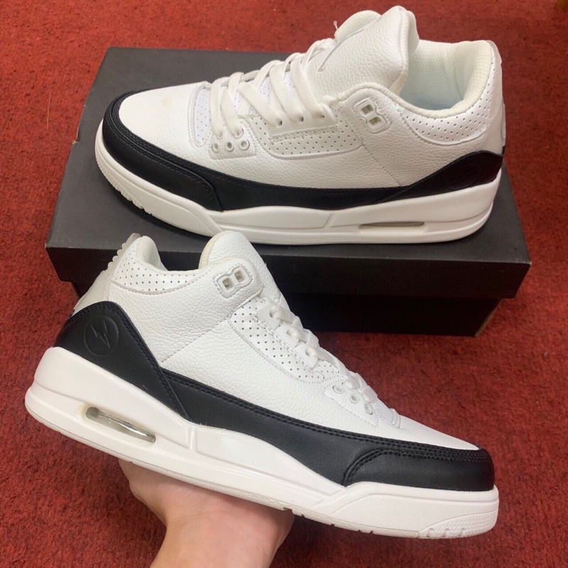 Giày thể thao nam nữ jordan 3 đen trắng thấp cổ