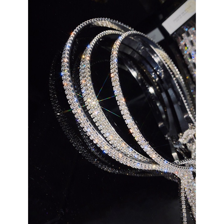 Băng Đô Cài Tóc Đính Đá Phối Tua Rua Phong Cách Mori Hàn Quốc Thời Trang