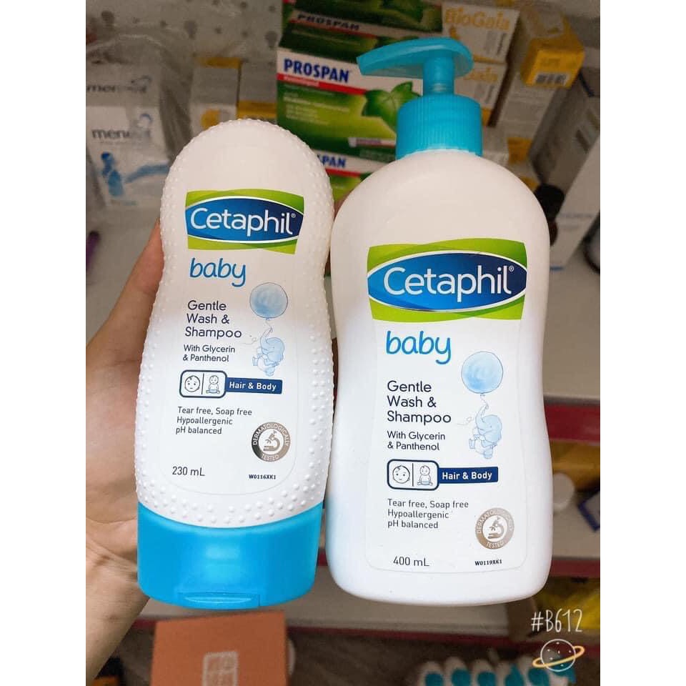 Sữa tắm gội Cetaphil baby wash shampoo wtih Glucerin &amp; Panthenol - Tắm + gội Cetaphil