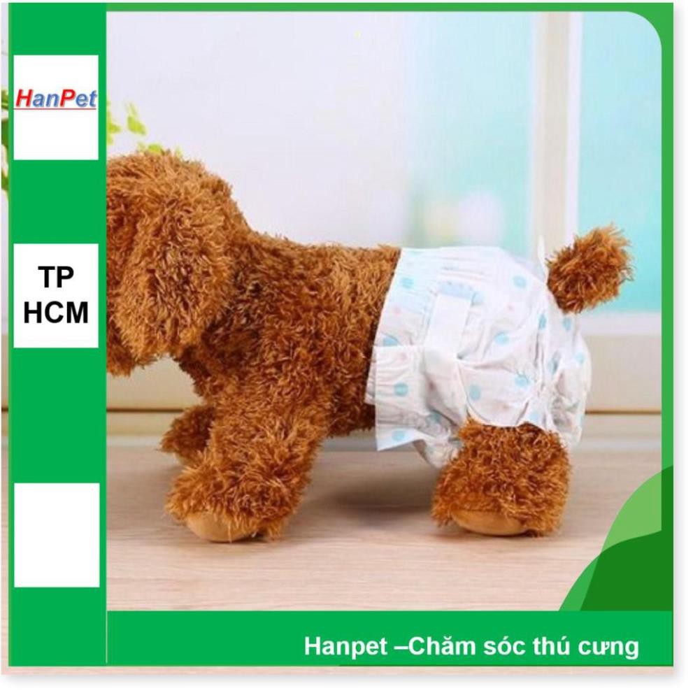 Hanpet.GV- LN - Combo 10 miếng bỉm quần dạng dán chó mèo cao cấp (kiểu bỉm quần) loại siêu thấm ĐỦ SIZE