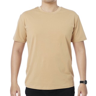 Áo thun nam cổ tròn HEAVY BASIC phông ngắn tay màu Be trơn form regular fit