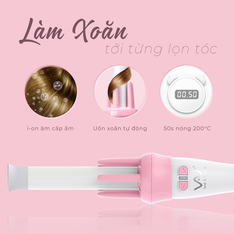 Máy uốn tóc xoăn xoay tự động 360 GDBTHN, máy làm tóc uốn xoăn tự động