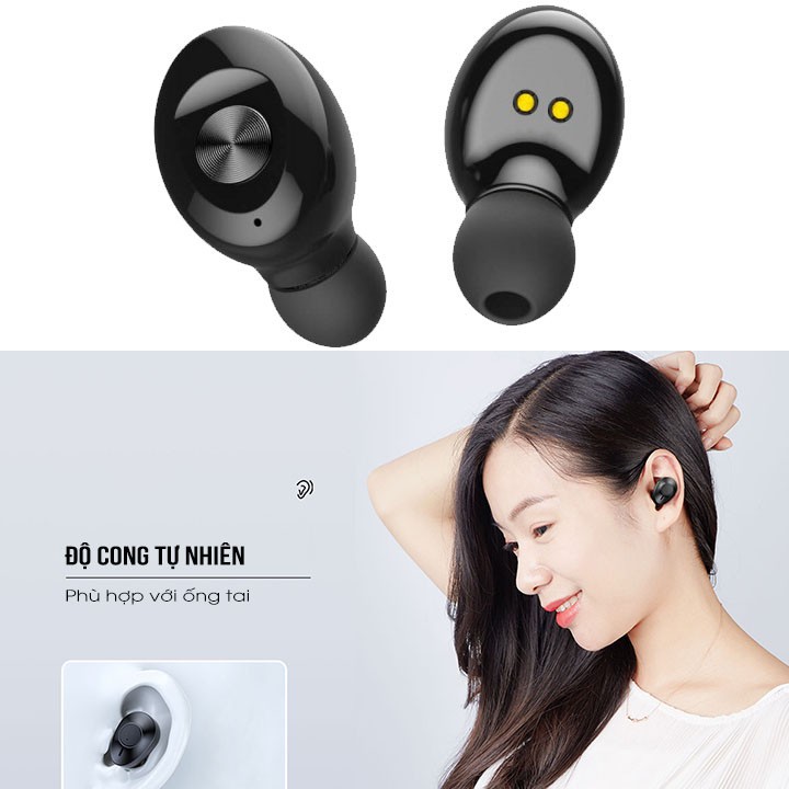 Tai nghe bluetooth 5.0 chính hãng REMAX TWS -21 True Wireless siêu nhỏ có mic, tai phone không dây nhét tai - Memotop