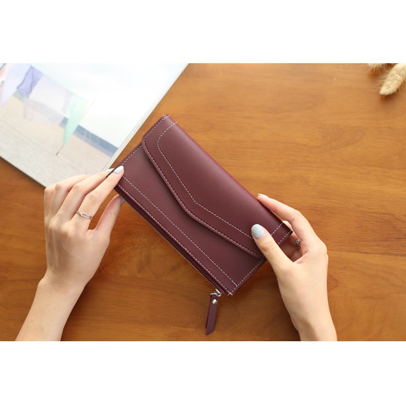 Ví Nữ Cầm Tay Basic Mỏng Nhẹ Dáng Bìa Thư Siêu Xinh V946 – Video Thật