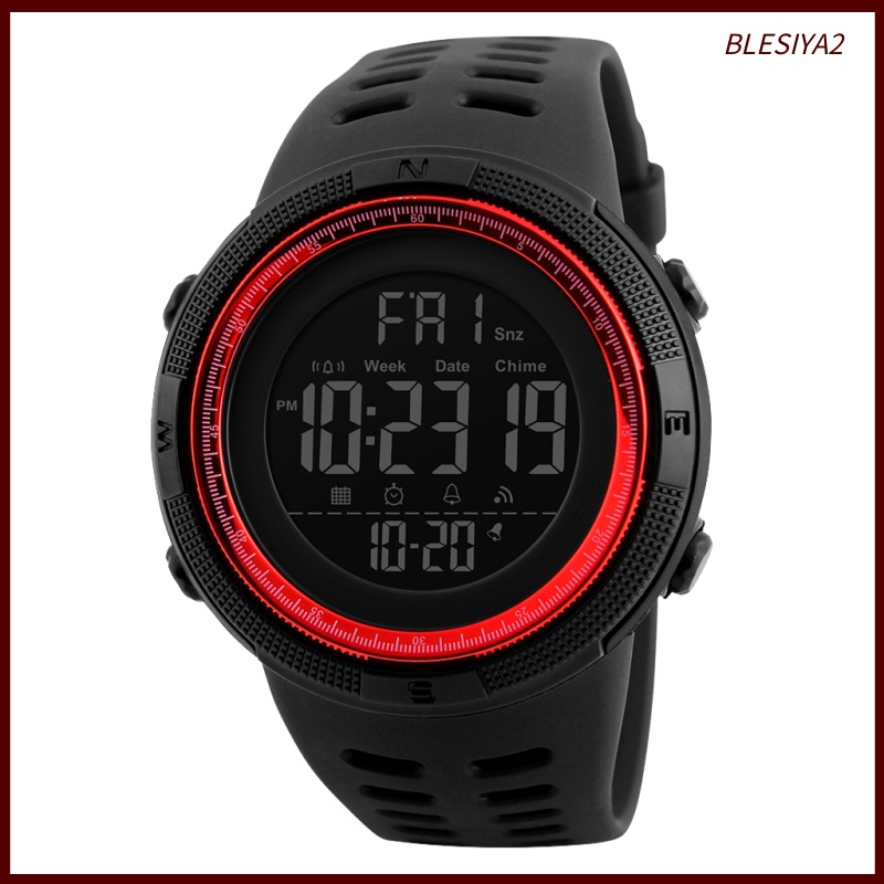 [BLESIYA2] 1251 Men's Digital Sports Watch Waterproof Stopwatch Countdown Auto Date Alarm