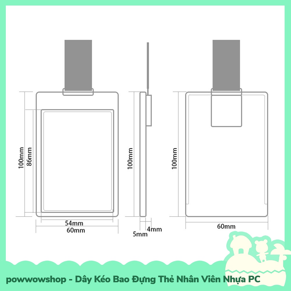 [Sẵn VN - Hỏa Tốc] Dây Vải Kéo Kèm Bao Đựng Thẻ Nhân Viên Nhựa PC Phong Cách Pastel Đơn Sắc Simple Color