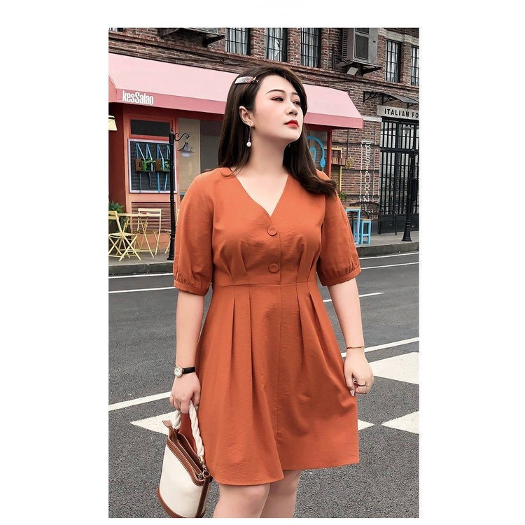 Đầm Midi chữ A  thời trang nữ bigsize