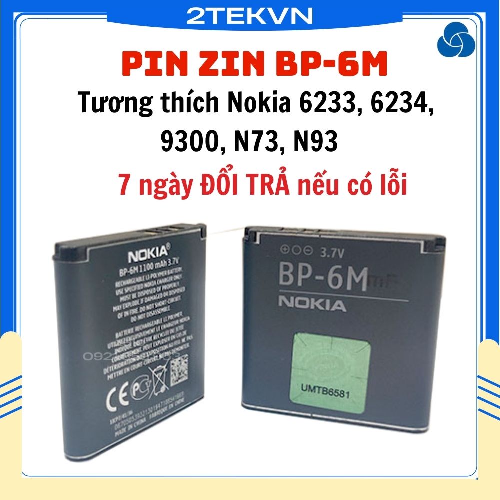 Pin Nokia BP-6M cho điện thoại Nokia 6233, 6234, 9300, N73, N93