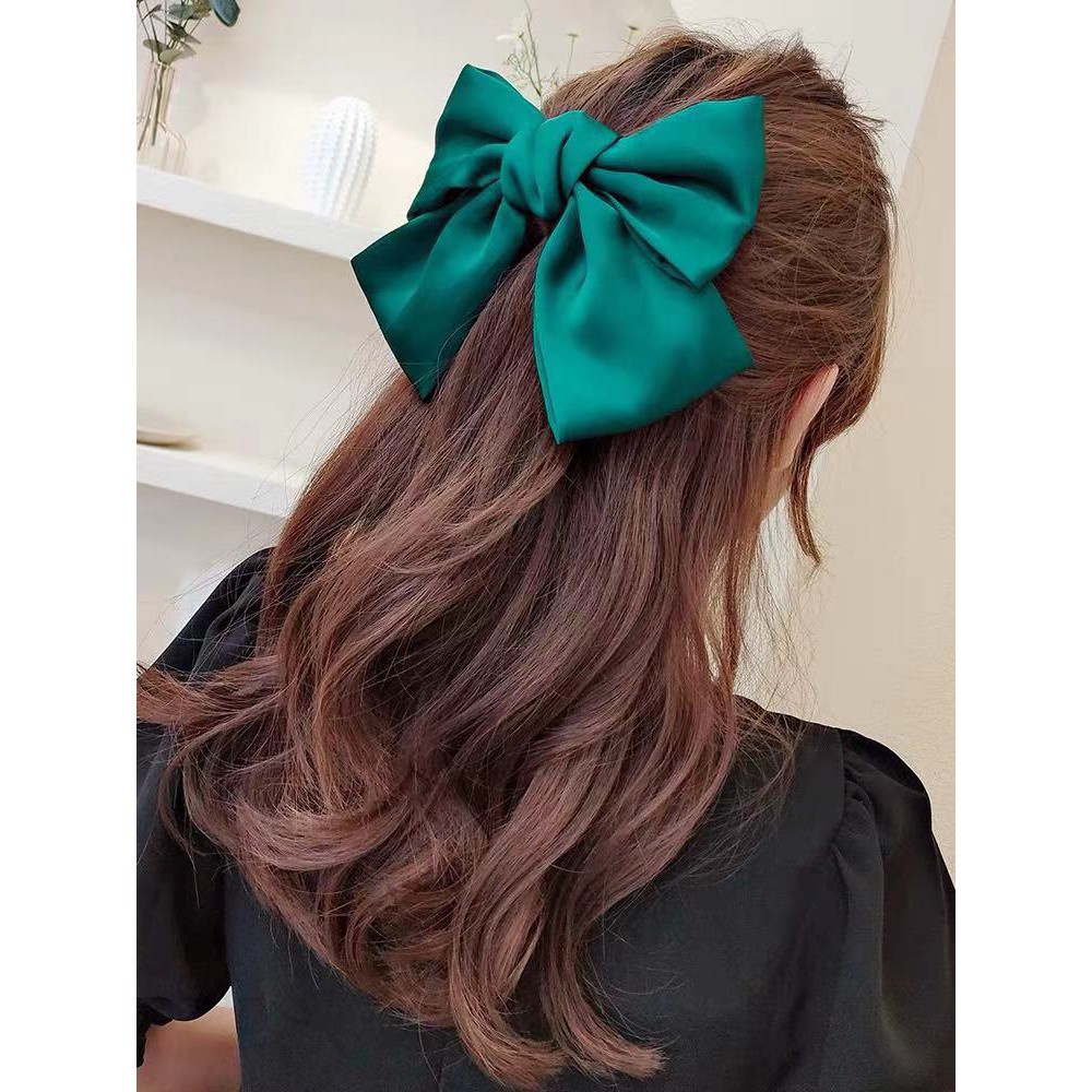 Kẹp tóc nơ lụa Lớn phong cách Hàn Quốc thanh lịch, nữ tính Hàng loại 1