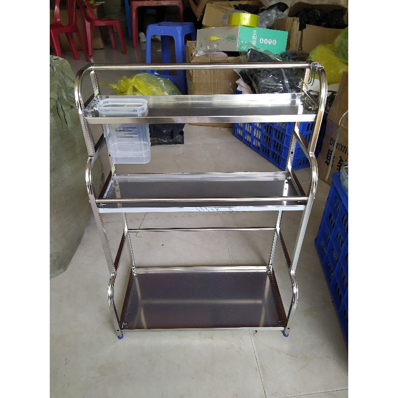 ⭐️⭐️  kệ INOX Đựng Gia Vị Nhà Bếp 2 Tầng và 3 Tầng - Kệ Đựng Cao Cấp Chống Han Gỉ Thiết Kế