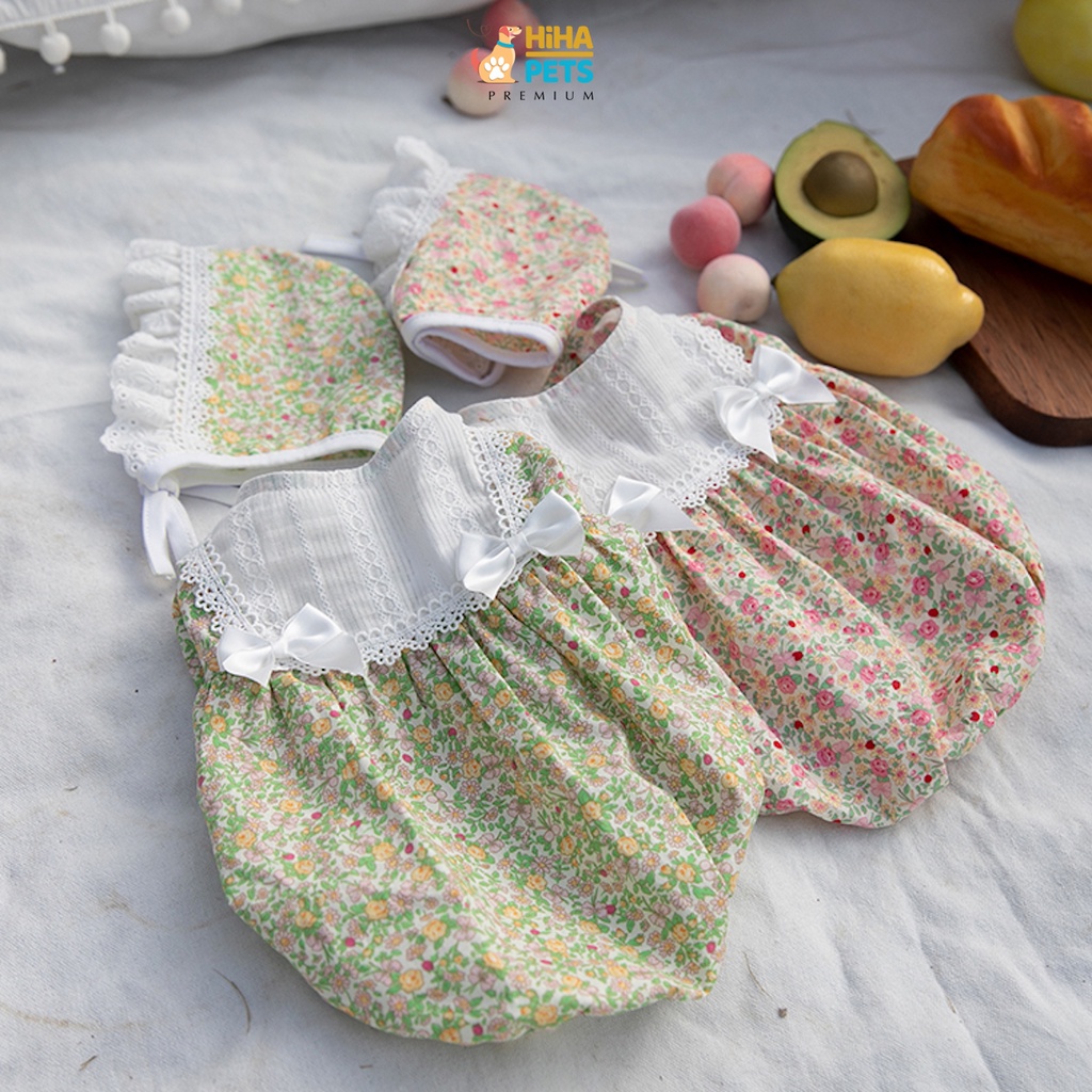 Áo Cho Cún Mèo Có Nón Đi Kèm Vải Hoa Cao Cấp Quần Áo Thú Cưng Thiết Kế Hàn Quốc Hihapet.