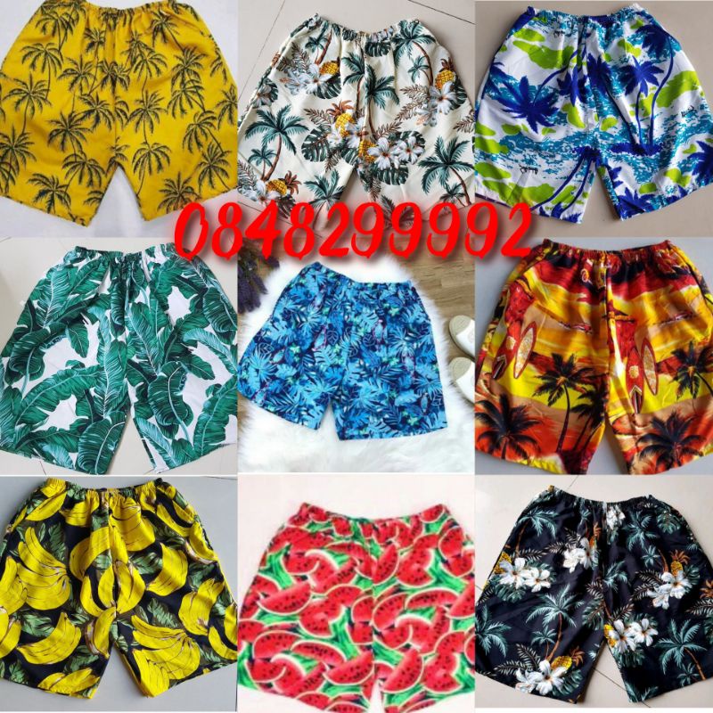 Quần đùi hoa nhiều mẫu đi biển