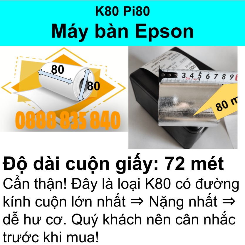 [Khổ K80 K57] Giấy nhiệt in bill hóa đơn phiếu tính tiền phiếu thu hình ảnh dành cho máy in mini bluetooth hoặc để bàn