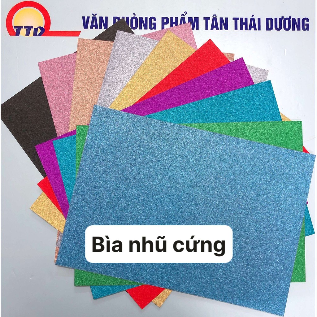 Giấy Nhũ Decal, Bìa Nhũ Cứng - Khổ A4 - Tập 10 Tờ