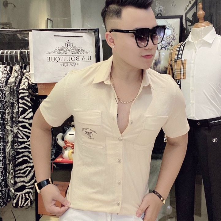 Sơ Mi Nam Ngắn Tay Vải Đũi Cao Cấp