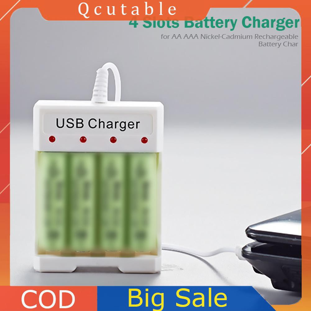 Bộ sạc pin USB thông minh 4 khe gắn tiện lợi