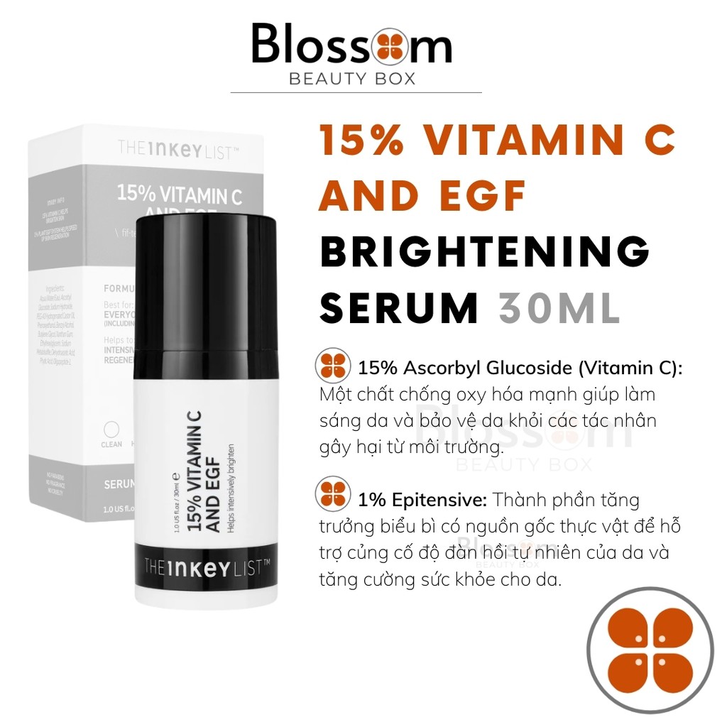 [Sephora US] Serum trắng sáng da 15% Vitamin C and EGF THE INKEY LIST