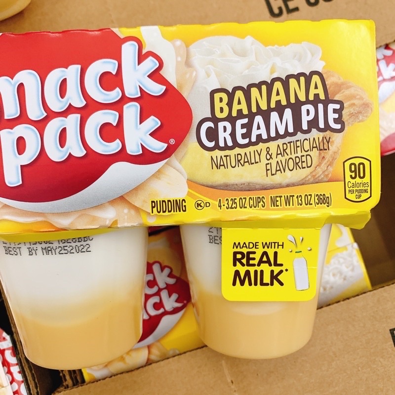 ( Air/ Mỹ)( Mix 3 lốc 12 hũ ) Váng sữa Snack pack cho bé 6m của Mỹ date tháng 2022