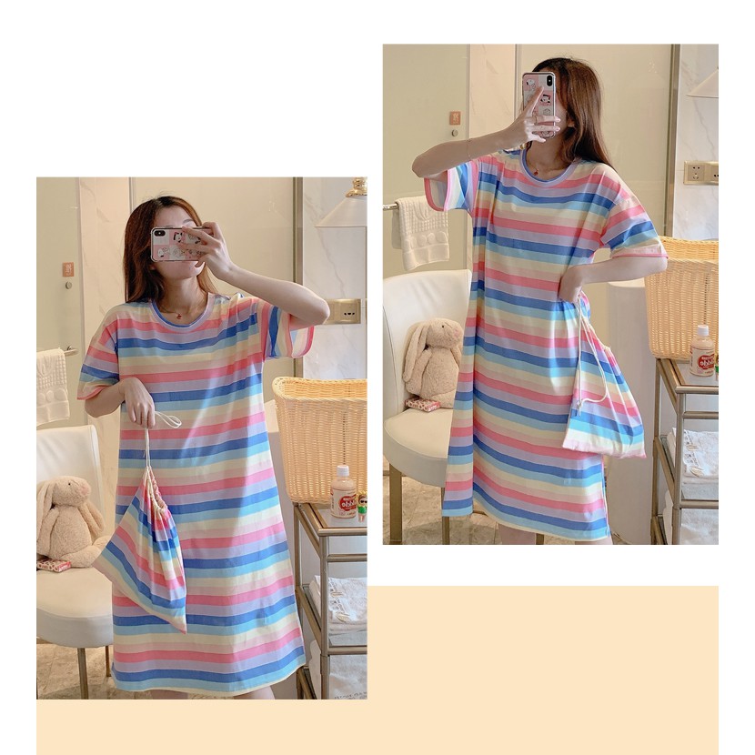 Váy ngủ hoạ tiết hình dáng xuông _ TẶNG KÈM TÚI ĐỰNG | BigBuy360 - bigbuy360.vn