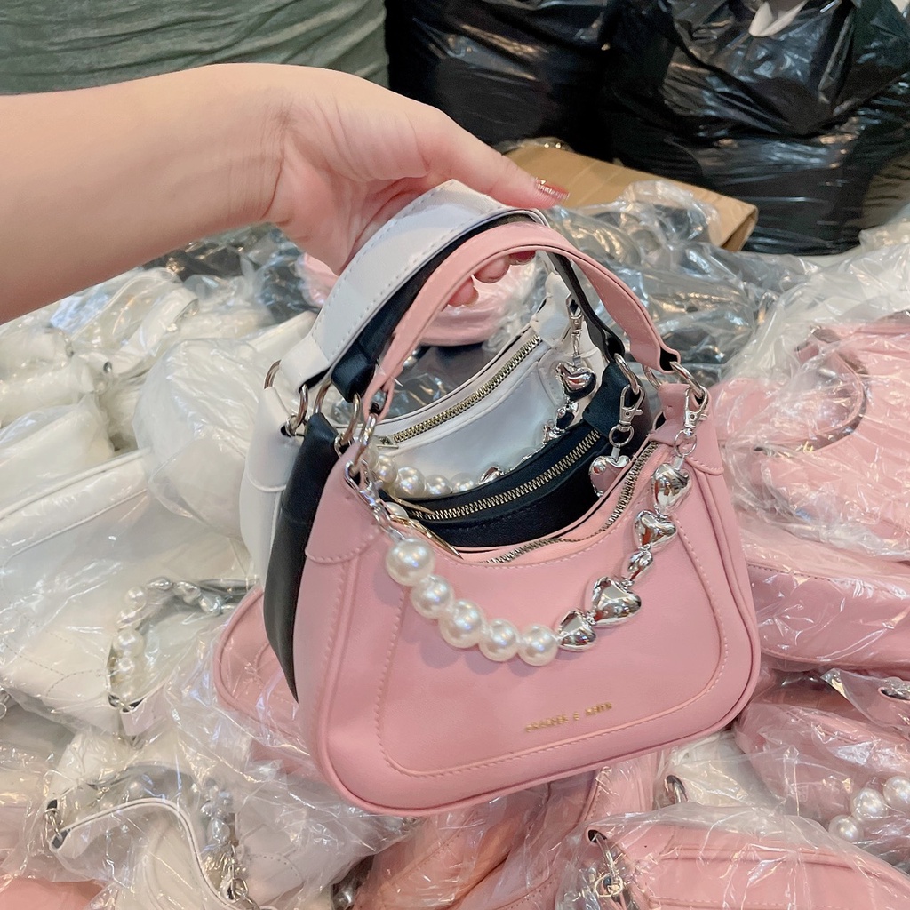 Túi xách nữ tim ngọc đẹp đeo chéo kẹp nách da pu mềm đi chơi thời trang tiểu thư cao cấp DIOMI